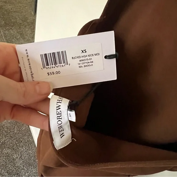 NWT WeWoreWhat Brown Midi Dress - Picture 5 of 5